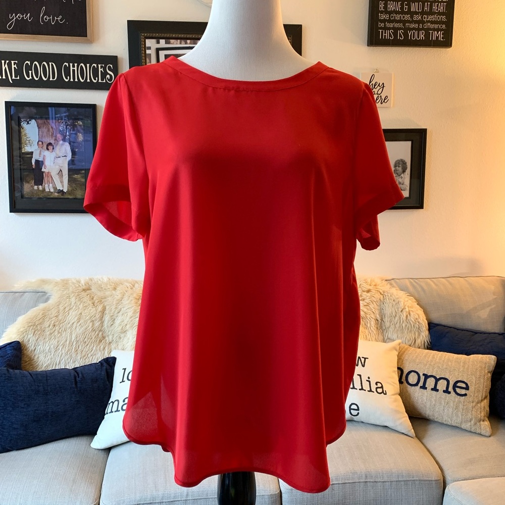 Michael Kors Red Blouse Size XL